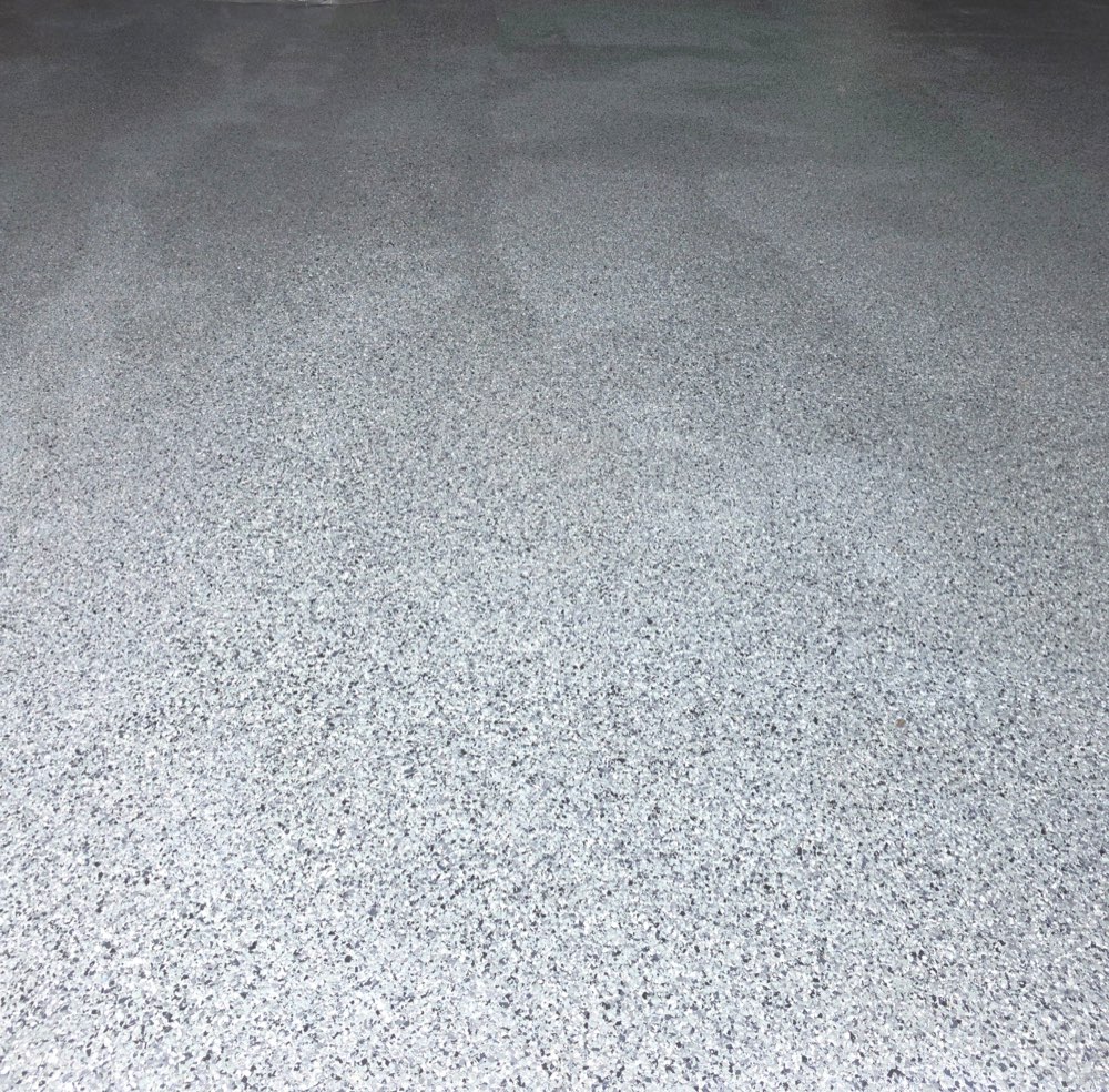 After photo of 1800 square foot shop floor coating
