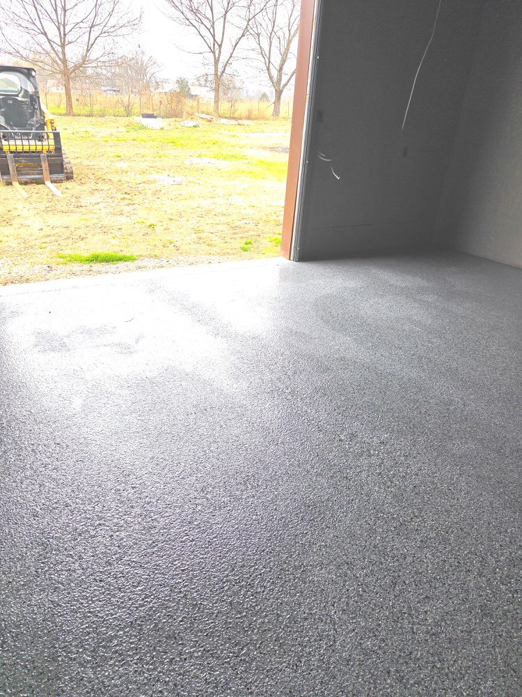 Large shop floor with industrial epoxy coating